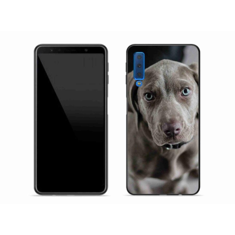Gelový obal mmCase na mobil Samsung Galaxy A7 (2018) - výmarský ohař