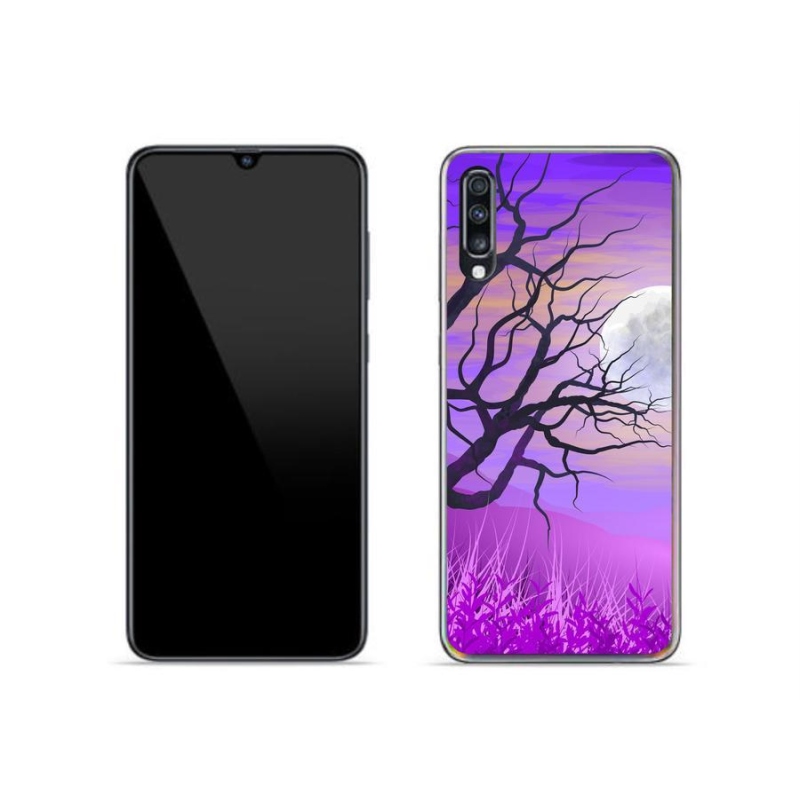 Gelový obal mmCase na mobil Samsung Galaxy A70 - kreslený opadaný strom