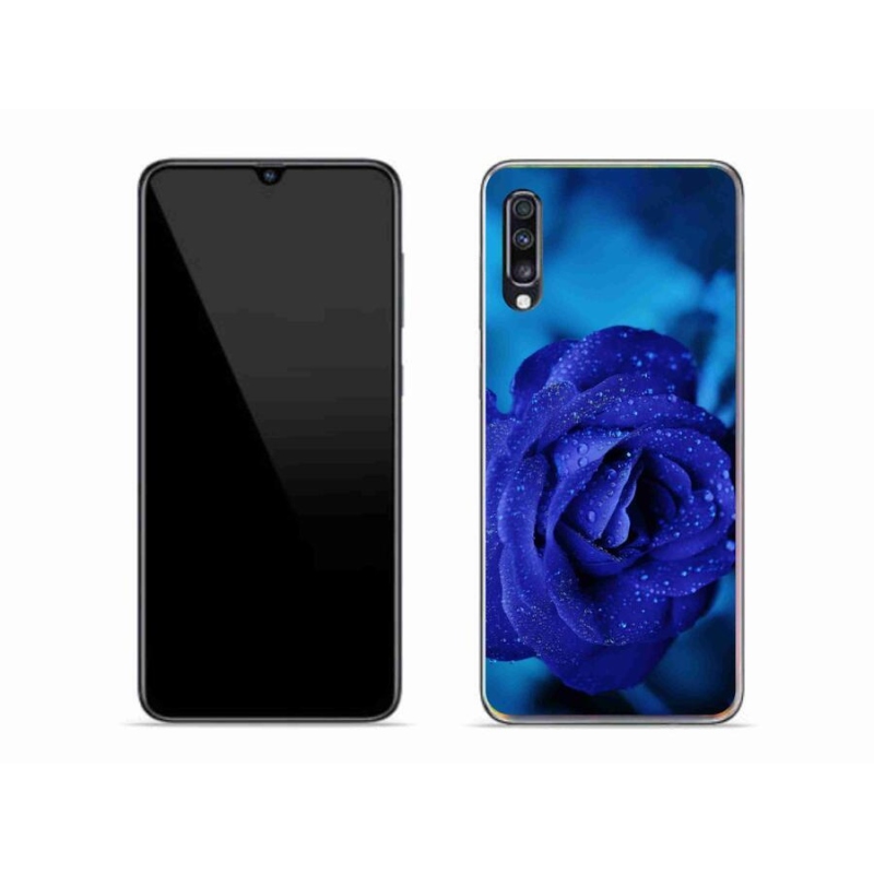 Gelový obal mmCase na mobil Samsung Galaxy A70 - modrá růže