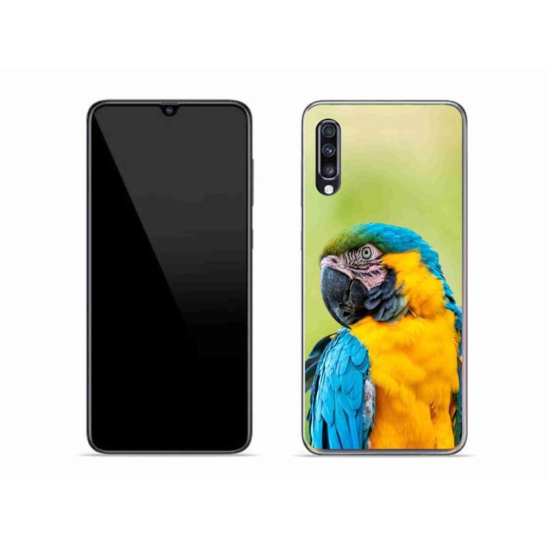 Gelový obal mmCase na mobil Samsung Galaxy A70 - papoušek ara 2