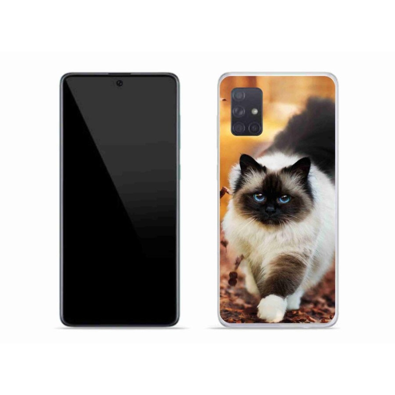 Gelový obal mmCase na mobil Samsung Galaxy A71 - kočka 1