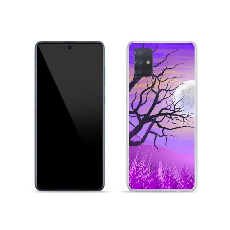Gelový obal mmCase na mobil Samsung Galaxy A71 - kreslený opadaný strom