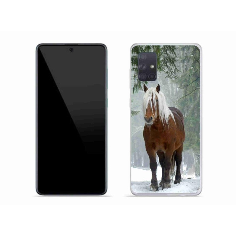 Gelový obal mmCase na mobil Samsung Galaxy A71 - kůň v lese
