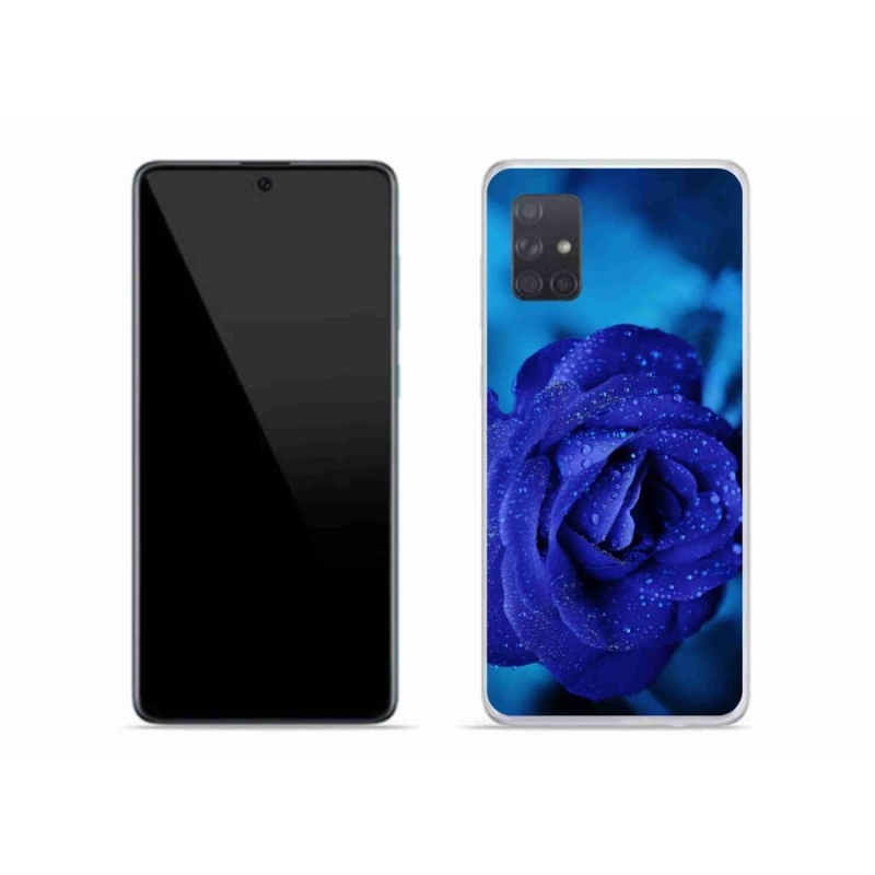 Gelový obal mmCase na mobil Samsung Galaxy A71 - modrá růže