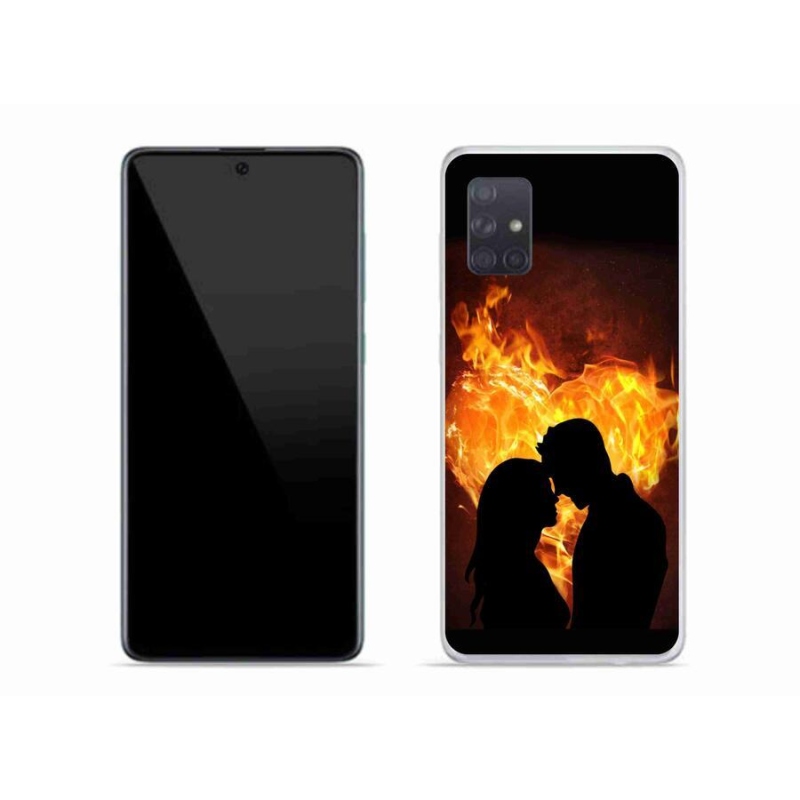 Gelový obal mmCase na mobil Samsung Galaxy A71 - ohnivá láska