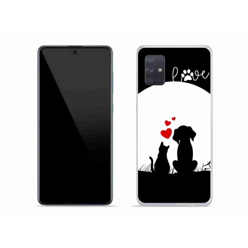 Gelový obal mmCase na mobil Samsung Galaxy A71 - zvířecí láska