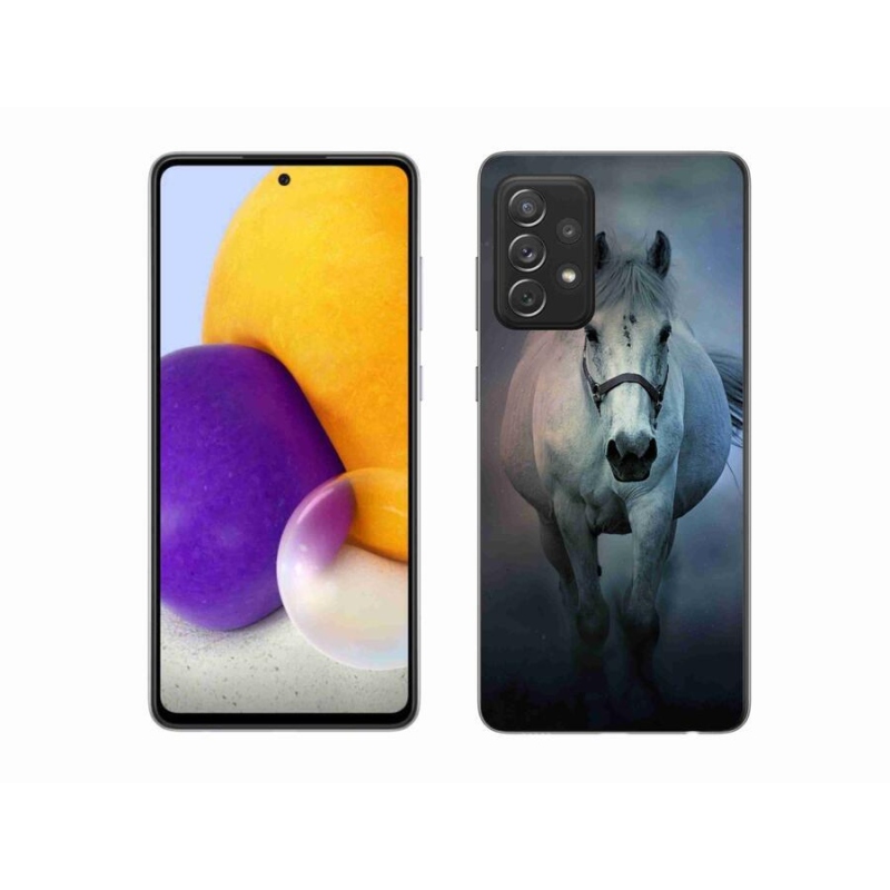 Gelový obal mmCase na mobil Samsung Galaxy A72/A72 5G - běžící bílý kůň