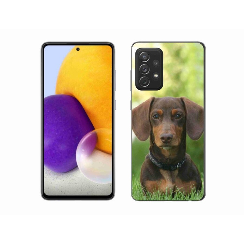Gelový obal mmCase na mobil Samsung Galaxy A72/A72 5G - hnědý jezevčík
