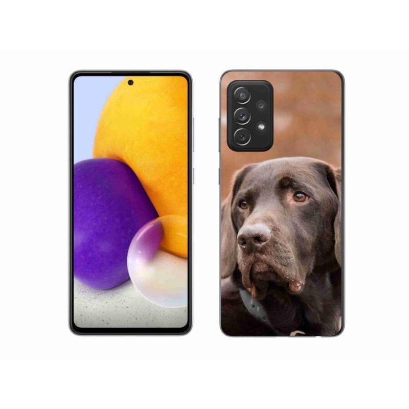 Gelový obal mmCase na mobil Samsung Galaxy A72/A72 5G - hnědý labrador