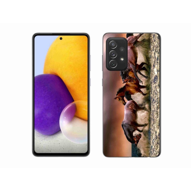 Gelový obal mmCase na mobil Samsung Galaxy A72/A72 5G - koně 1