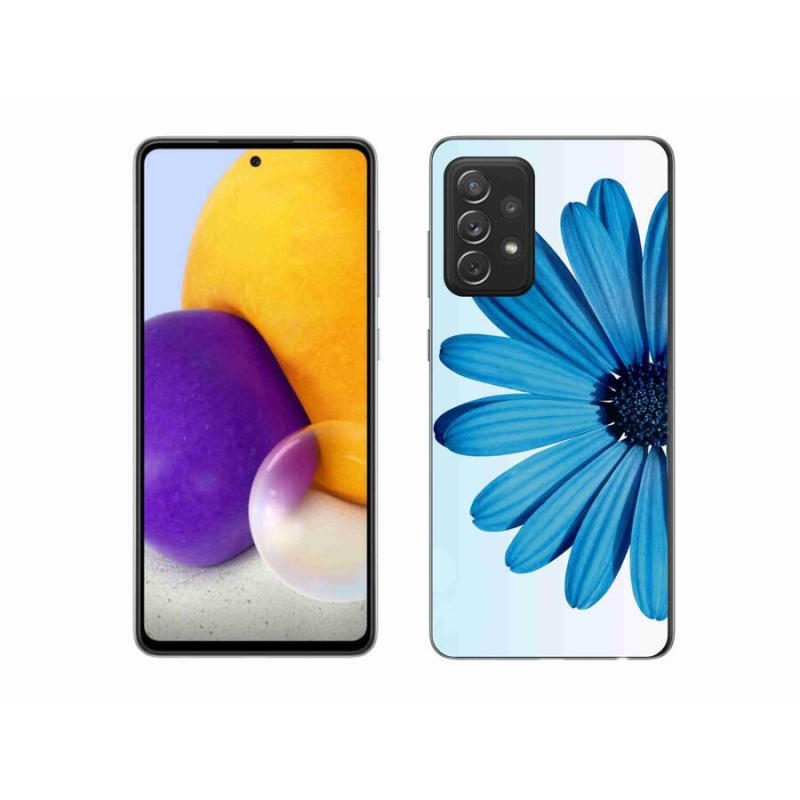Gelový obal mmCase na mobil Samsung Galaxy A72/A72 5G - modrá kopretina