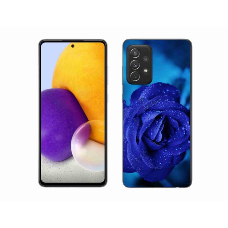 Gelový obal mmCase na mobil Samsung Galaxy A72/A72 5G - modrá růže