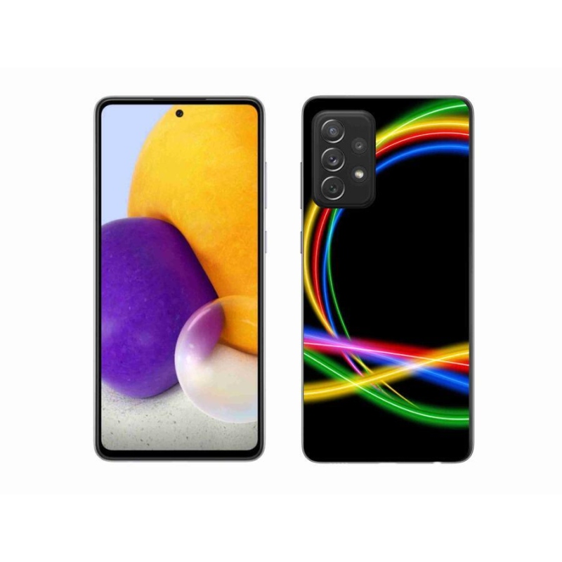 Gelový obal mmCase na mobil Samsung Galaxy A72/A72 5G - neonové kruhy