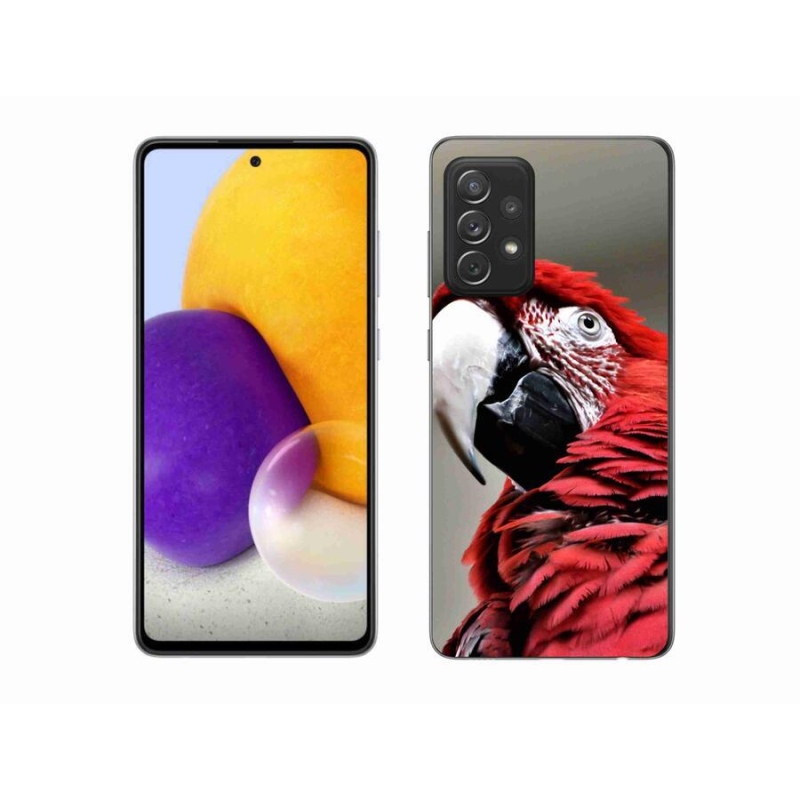 Gelový obal mmCase na mobil Samsung Galaxy A72/A72 5G - papoušek ara červený