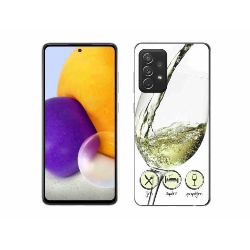 Gelový obal mmCase na mobil Samsung Galaxy A72/A72 5G - sklenička vína bílé