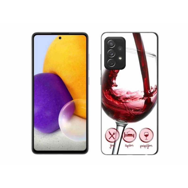 Gelový obal mmCase na mobil Samsung Galaxy A72/A72 5G - sklenička vína červené