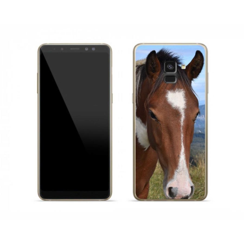 Gelový obal mmCase na mobil Samsung Galaxy A8 (2018) - hnědý kůň
