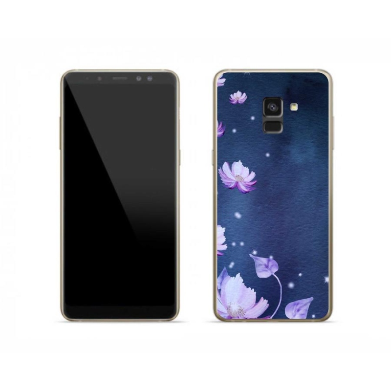 Gelový obal mmCase na mobil Samsung Galaxy A8 (2018) - padající květy