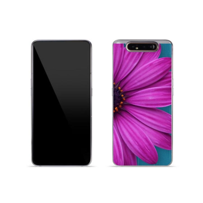 Gelový obal mmCase na mobil Samsung Galaxy A80 - fialová kopretina
