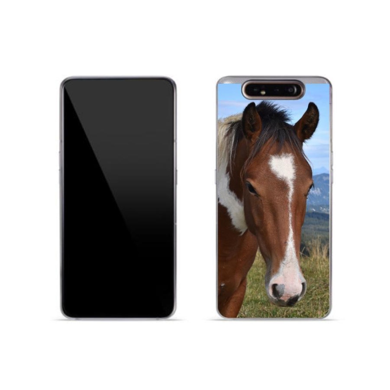 Gelový obal mmCase na mobil Samsung Galaxy A80 - hnědý kůň