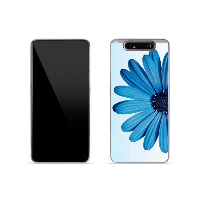 Gelový obal mmCase na mobil Samsung Galaxy A80 - modrá kopretina