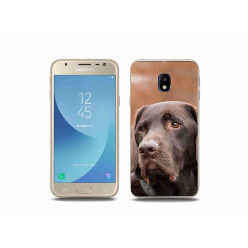 Gelový obal mmCase na mobil Samsung Galaxy J3 (2017) - hnědý labrador
