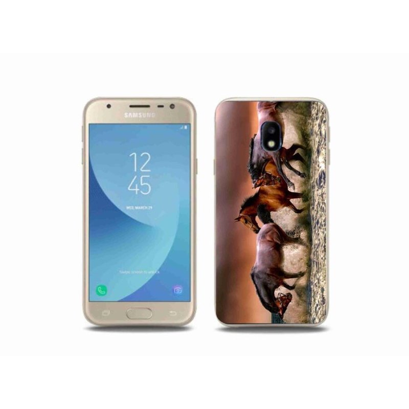 Gelový obal mmCase na mobil Samsung Galaxy J3 (2017) - koně 1