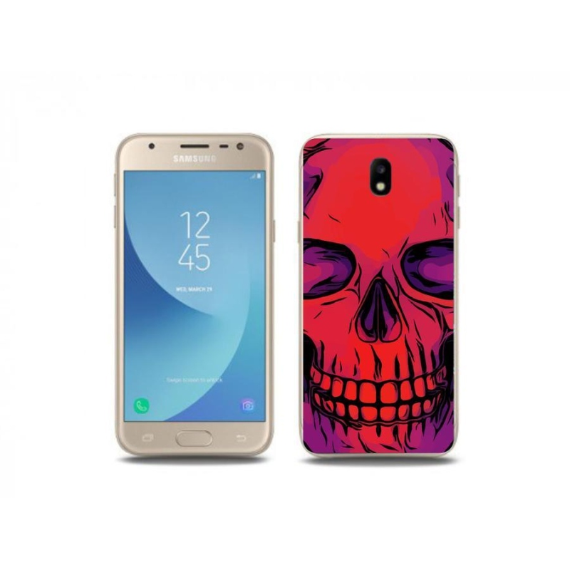 Gelový obal mmCase na mobil Samsung Galaxy J3 (2017) - lebka