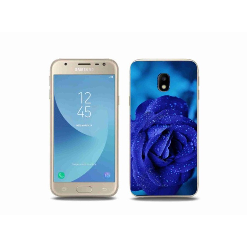 Gelový obal mmCase na mobil Samsung Galaxy J3 (2017) - modrá růže