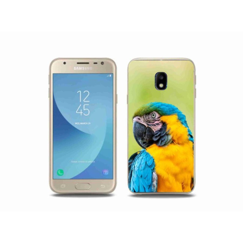 Gelový obal mmCase na mobil Samsung Galaxy J3 (2017) - papoušek ara 2