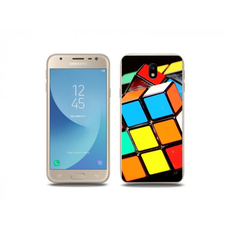 Gelový obal mmCase na mobil Samsung Galaxy J3 (2017) - rubikova kostka