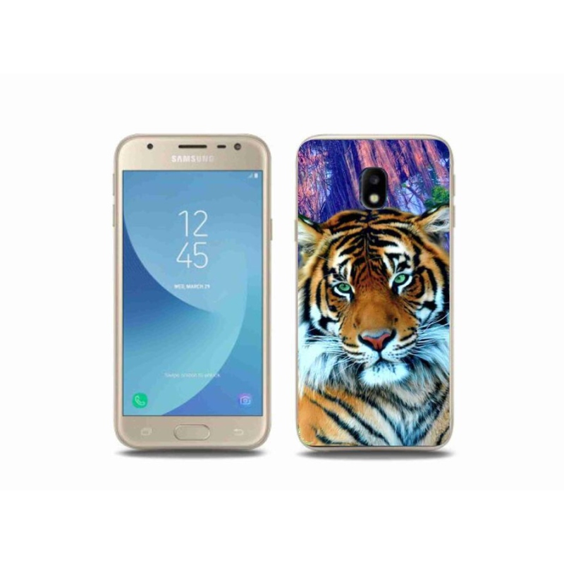 Gelový obal mmCase na mobil Samsung Galaxy J3 (2017) - tygr