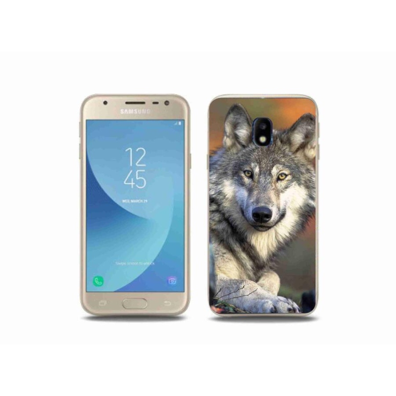 Gelový obal mmCase na mobil Samsung Galaxy J3 (2017) - vlk