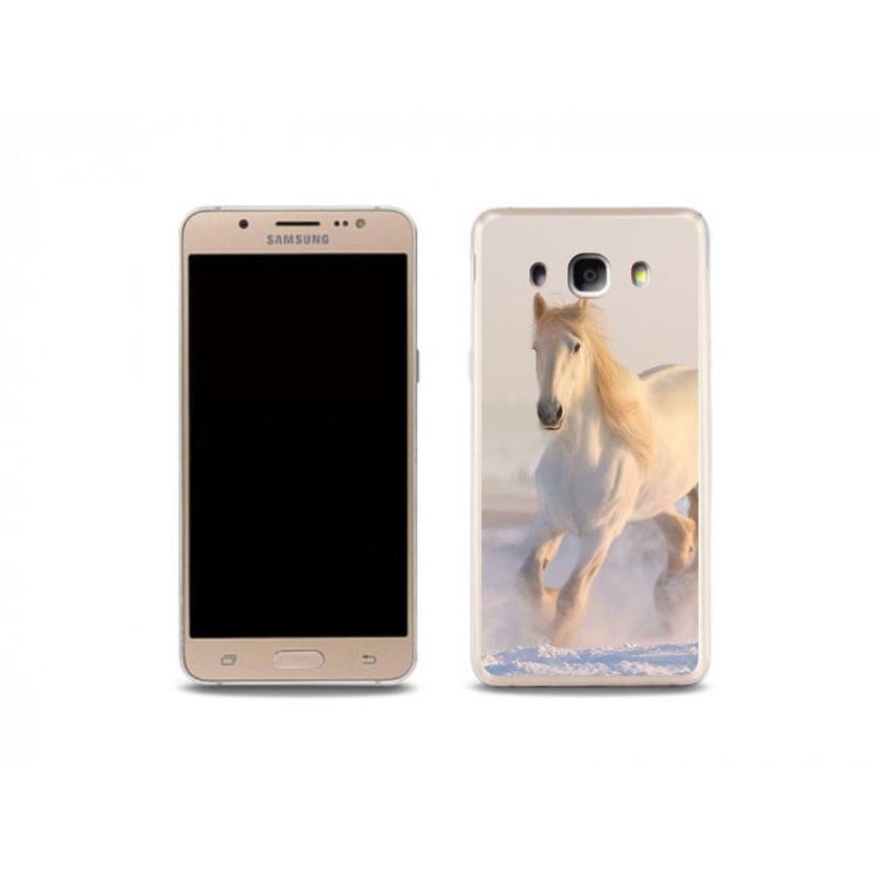 Gelový obal mmCase na mobil Samsung Galaxy J5 (2016) - kůň ve sněhu