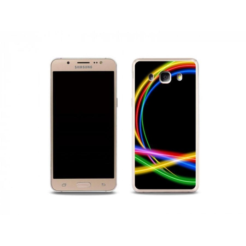 Gelový obal mmCase na mobil Samsung Galaxy J5 (2016) - neonové kruhy