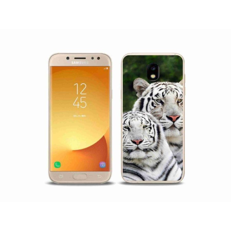 Gelový obal mmCase na mobil Samsung Galaxy J5 (2017) - bílí tygři