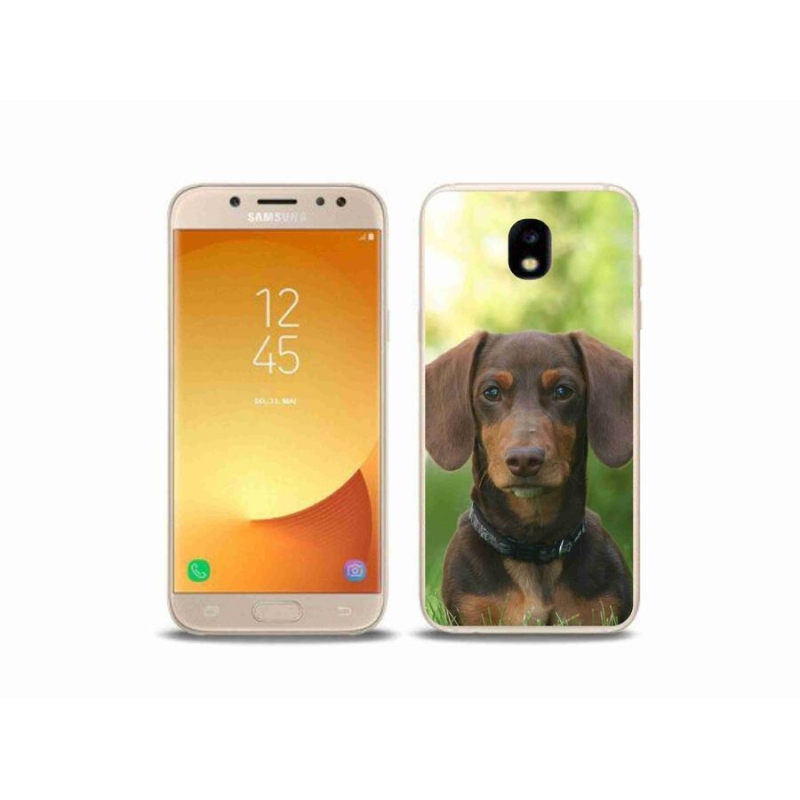 Gelový obal mmCase na mobil Samsung Galaxy J5 (2017) - hnědý jezevčík