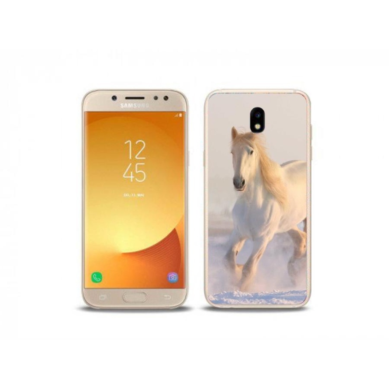 Gelový obal mmCase na mobil Samsung Galaxy J5 (2017) - kůň ve sněhu
