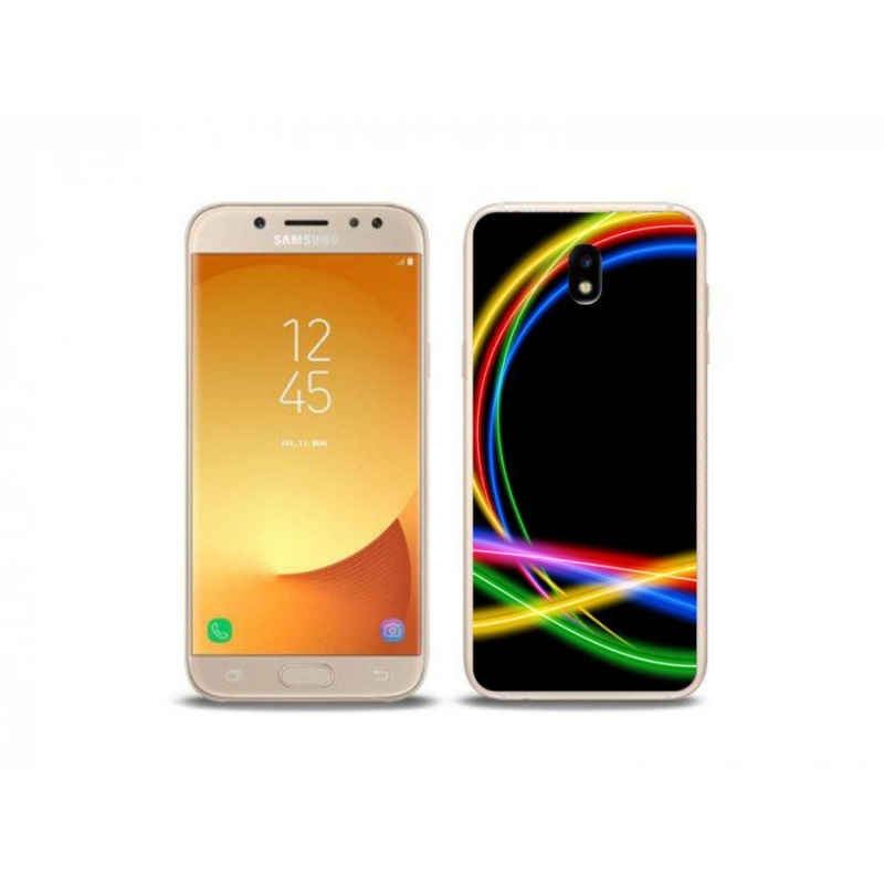 Gelový obal mmCase na mobil Samsung Galaxy J5 (2017) - neonové kruhy