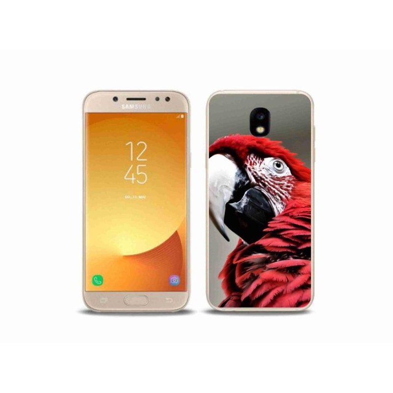 Gelový obal mmCase na mobil Samsung Galaxy J5 (2017) - papoušek ara červený
