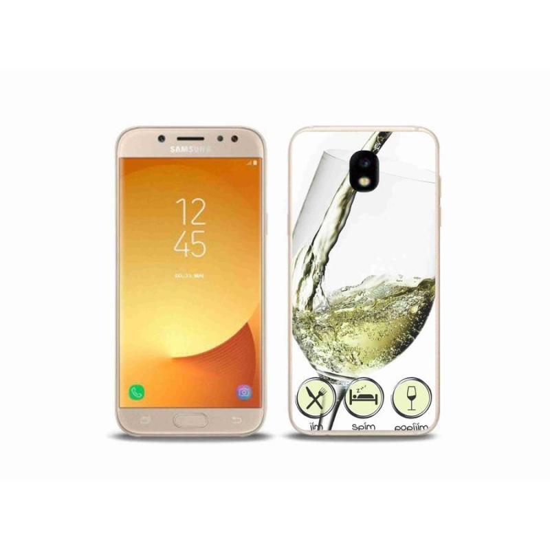 Gelový obal mmCase na mobil Samsung Galaxy J5 (2017) - sklenička vína bílé