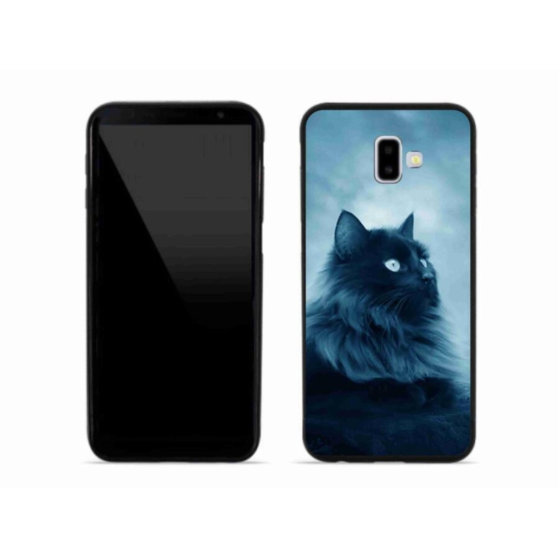 Gelový obal mmCase na mobil Samsung Galaxy J6 Plus - černá kočka 1