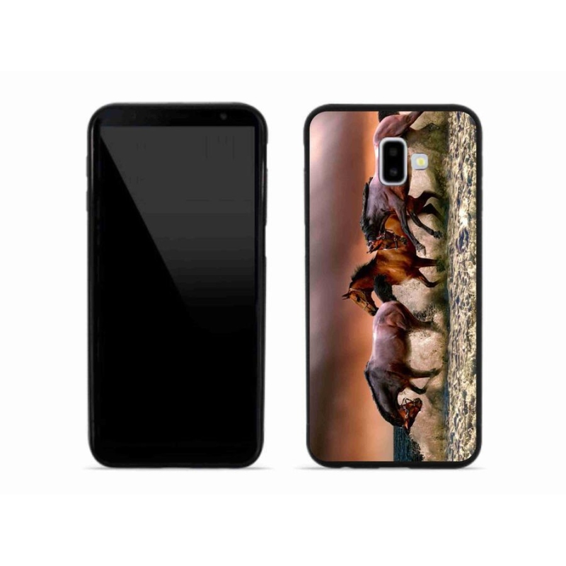 Gelový obal mmCase na mobil Samsung Galaxy J6 Plus - koně 1