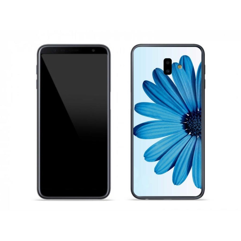 Gelový obal mmCase na mobil Samsung Galaxy J6 Plus - modrá kopretina