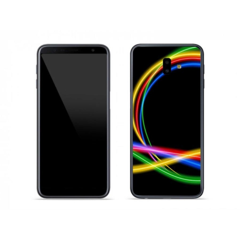 Gelový obal mmCase na mobil Samsung Galaxy J6 Plus - neonové kruhy