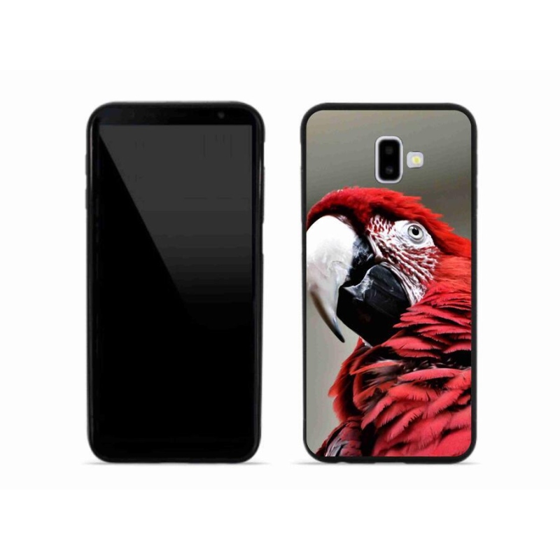 Gelový obal mmCase na mobil Samsung Galaxy J6 Plus - papoušek ara červený