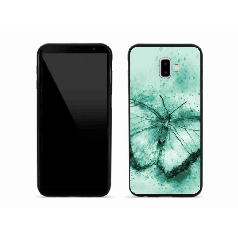 Gelový obal mmCase na mobil Samsung Galaxy J6 Plus - zelený motýl