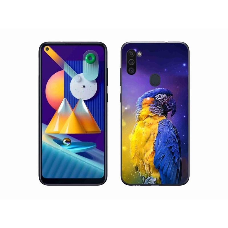 Gelový obal mmCase na mobil Samsung Galaxy M11 - papoušek ara 1