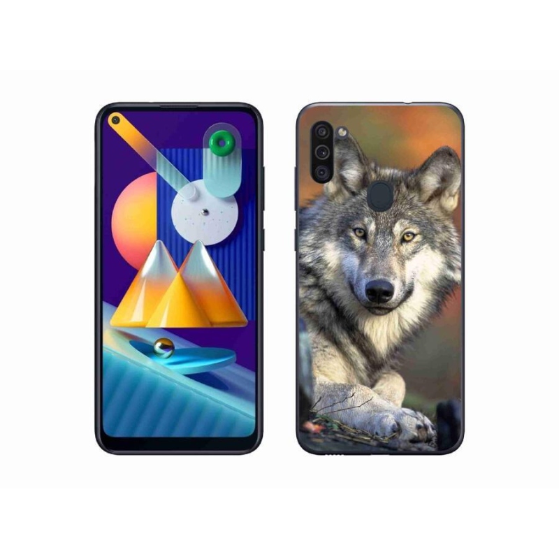 Gelový obal mmCase na mobil Samsung Galaxy M11 - vlk