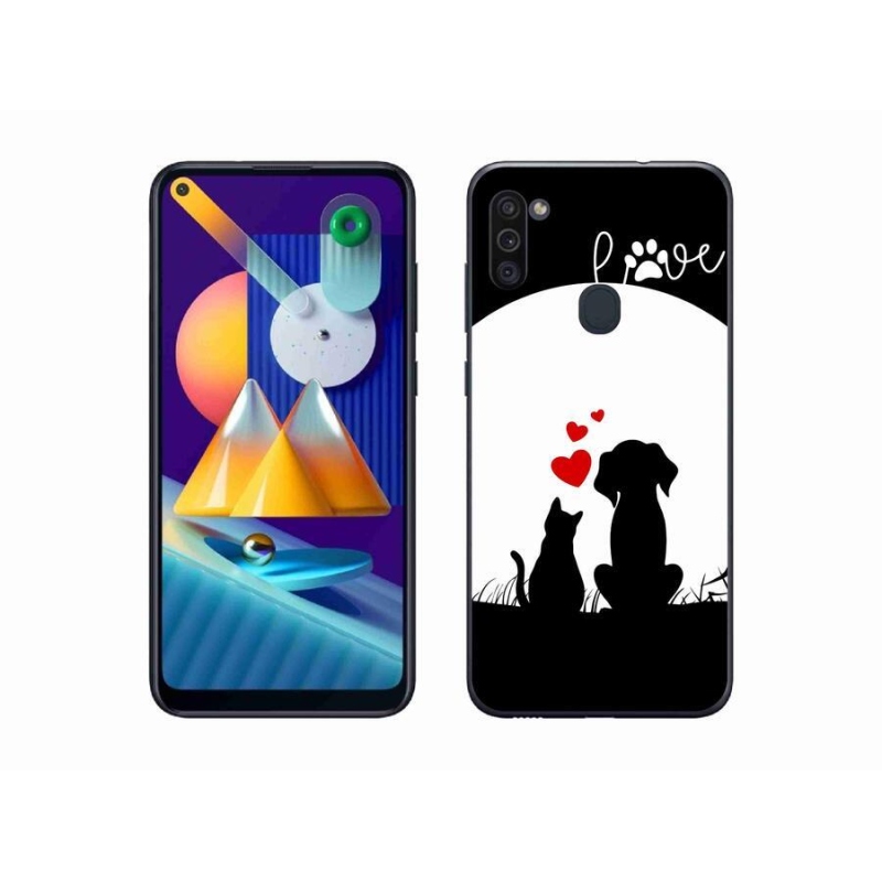 Gelový obal mmCase na mobil Samsung Galaxy M11 - zvířecí láska